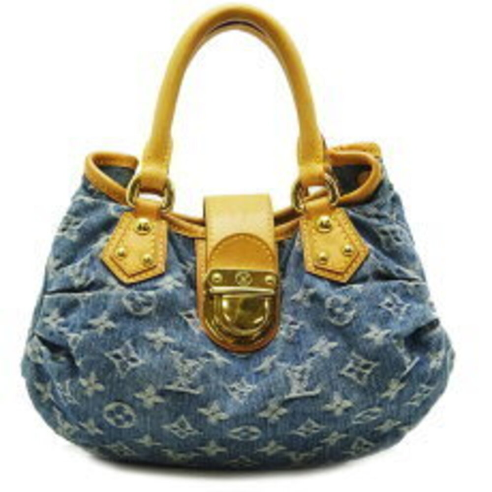 Louis Vuitton Pleaty Handbag Monogram Denim Blue